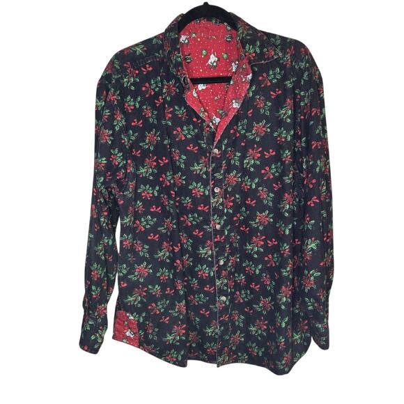 bin blaes Tops - Bin Blaes Christmas Reversible Button Down Shirt Size 2X 0071